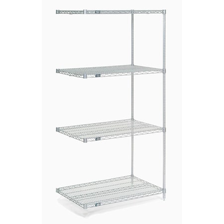 Nexel Wire Shelving Add-On, Poly-Z-Brite, 30W X 24D X 86H A24308Z